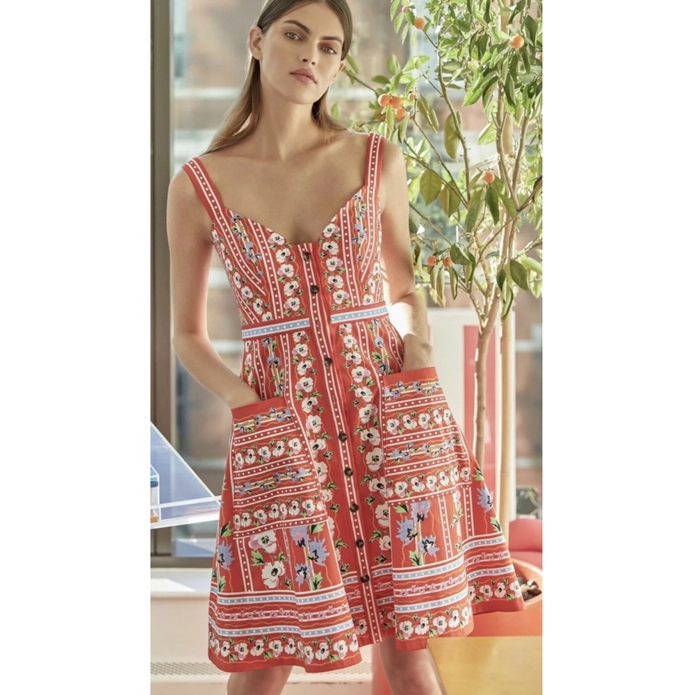 NWT Saloni $495 Red Fara Dress Greta Luxe Size 8